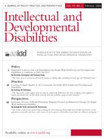 Cover image of the journal Intellectual and Developmental Disabilities. 