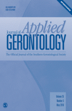 The fton cover of the Journal of Applied Gerontology