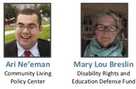 Photos of Ari Ne'eman of the Community Living Policy Center and Mary Lou Breslin of Disability Rights Education and Defense Fund
